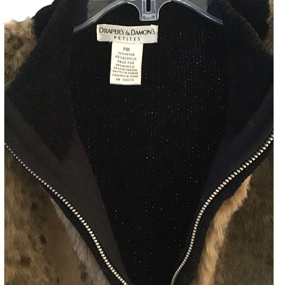 Drapers & Damons Women’s Faux Fur Knit Petites Sweater Jacket PM - Picture 3 of 4